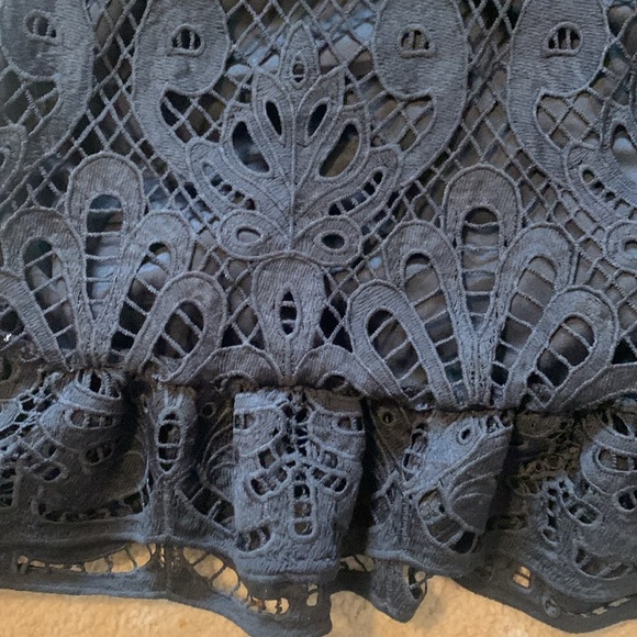 Showpo Kiss Me Now Mini Dress Puff Sleeve Black Lace - Picture 3 of 6